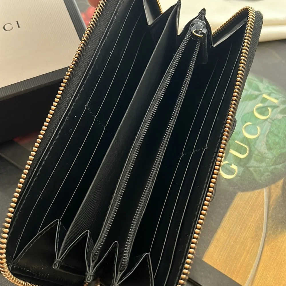 🖤🖤Gucci GG Guccissima Bow Zip Wallet - Picture 8 of 17
